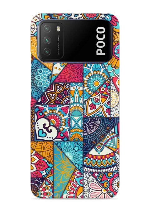 Patchwork Pattern Vintage Snap Case for Poco M3 Zapvi