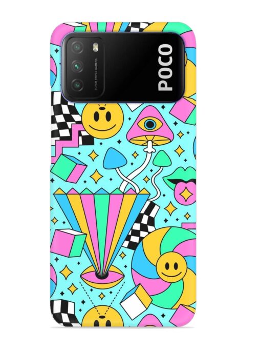 Trippy Rainbow 60S Snap Case for Poco M3 Zapvi