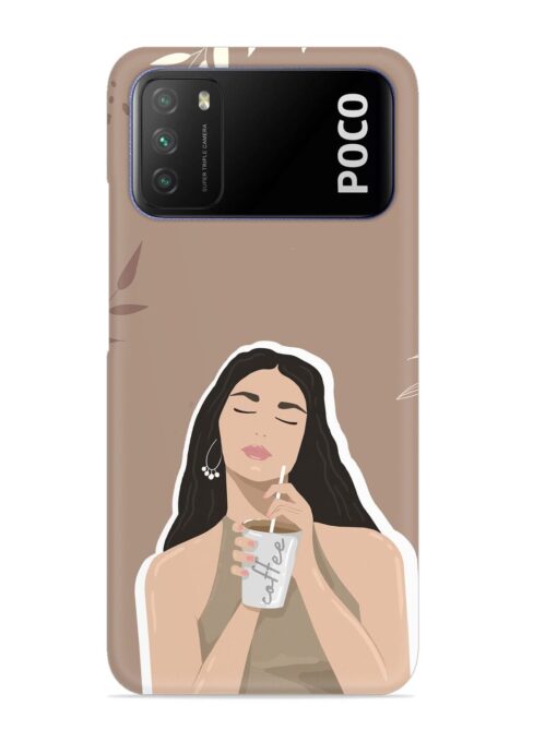 Girl With Coffee Snap Case for Poco M3 Zapvi