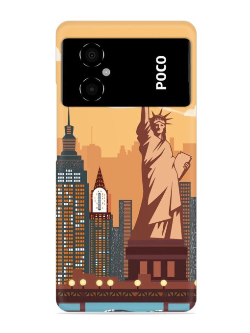 New York Statue Of Liberty Architectural Scenery Snap Case for Poco M4 (5G) Zapvi