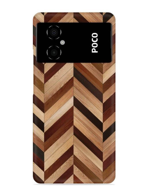 Seamless Wood Parquet Snap Case for Poco M4 (5G) Zapvi