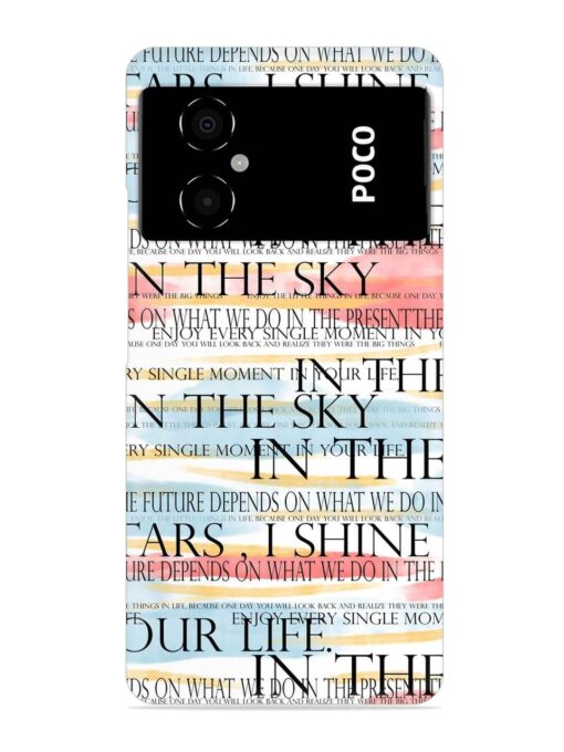 Seamless Slogans Pattern Snap Case for Poco M4 (5G) Zapvi