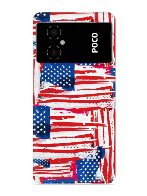 Usa Flag Seamless Snap Case for Poco M4 (5G) Zapvi