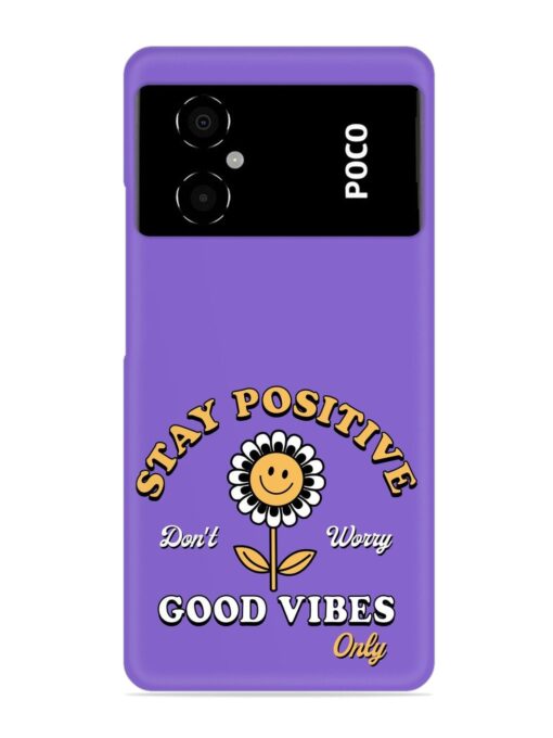 Retro Positive Flower Snap Case for Poco M4 (5G) Zapvi