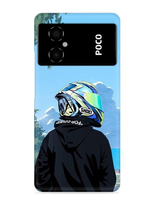 Rider With Helmet Snap Case for Poco M4 (5G) Zapvi