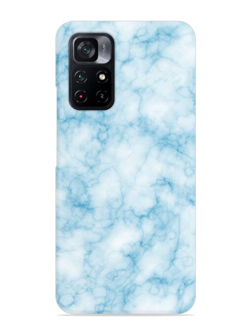 Blue White Natural Marble Snap Case for Poco M4 Pro (5G) Zapvi