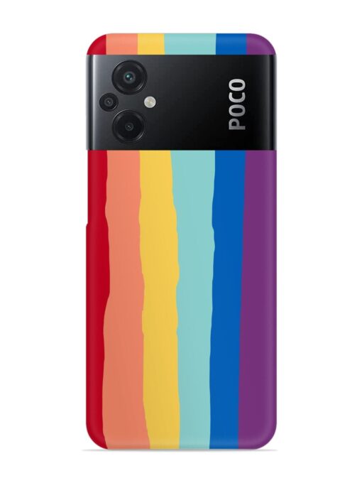 Rainbow Genuine Liquid Snap Case for Poco M5 Zapvi