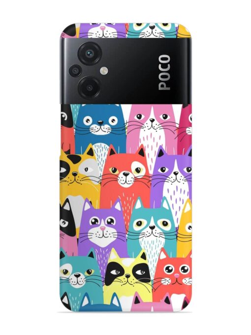 Funny Cartoon Cats Snap Case for Poco M5 Zapvi