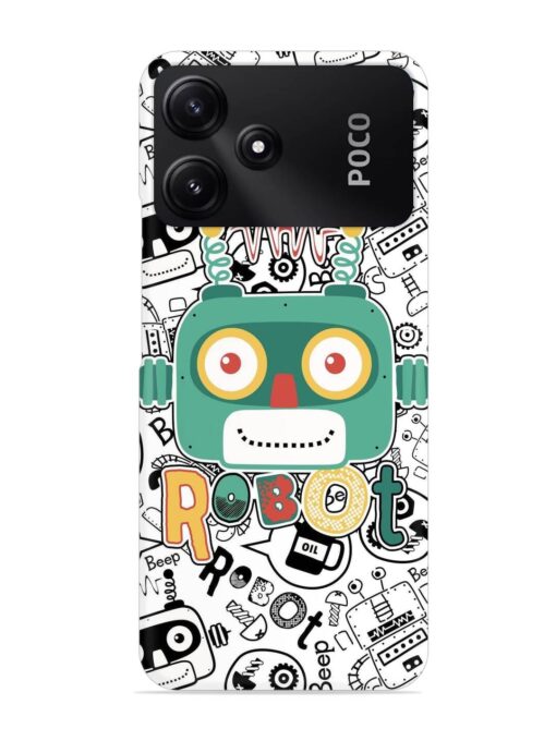 Robot Modern Seamless Pattern Snap Case for Poco M6 Pro (5G) Zapvi