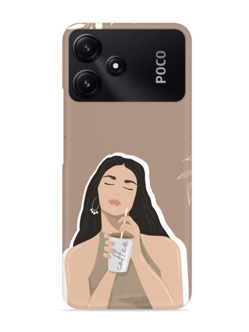 Girl With Coffee Snap Case for Poco M6 Pro (5G) Zapvi