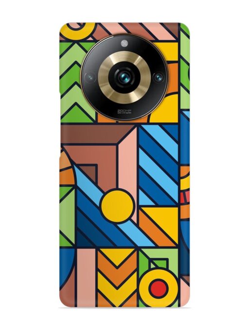 Colorful Geometric Snap Case for Realme 11 Pro (5G) Zapvi