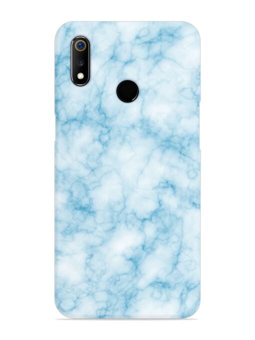 Blue White Natural Marble Snap Case for Realme 3 Zapvi