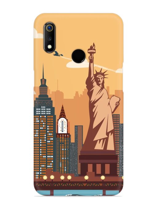 New York Statue Of Liberty Architectural Scenery Snap Case for Realme 3 Zapvi