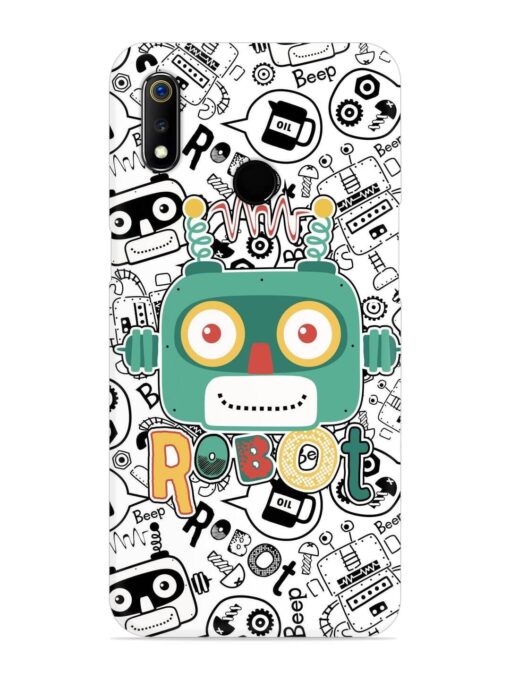 Robot Modern Seamless Pattern Snap Case for Realme 3 Zapvi