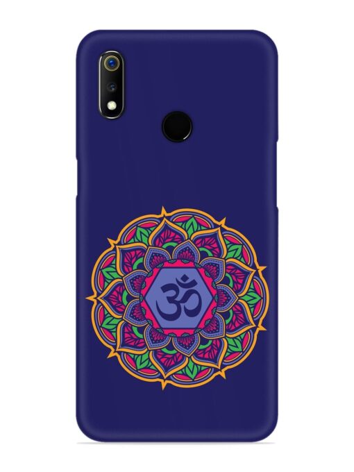 Om Mandala Art Blue Snap Case for Realme 3 Zapvi