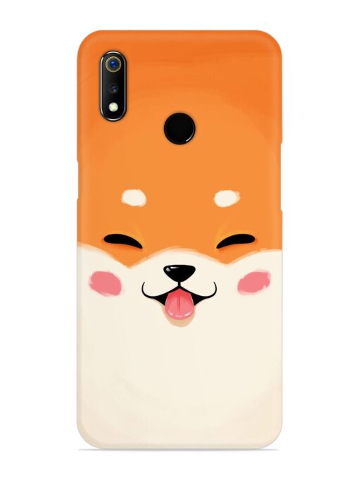 Cute Dog Face Vector Snap Case for Realme 3 Zapvi