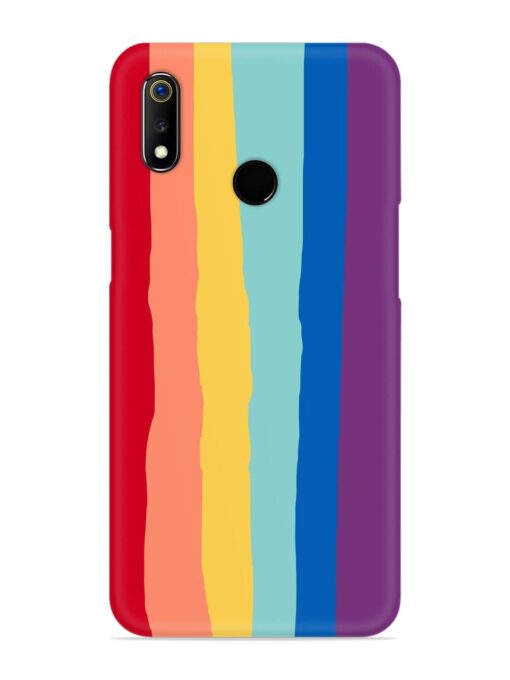 Rainbow Genuine Liquid Snap Case for Realme 3 Zapvi