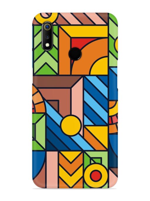 Colorful Geometric Snap Case for Realme 3 Zapvi