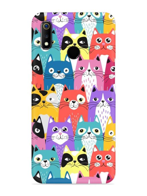 Funny Cartoon Cats Snap Case for Realme 3 Zapvi