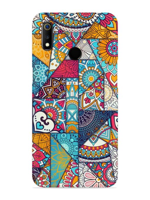 Patchwork Pattern Vintage Snap Case for Realme 3 Zapvi