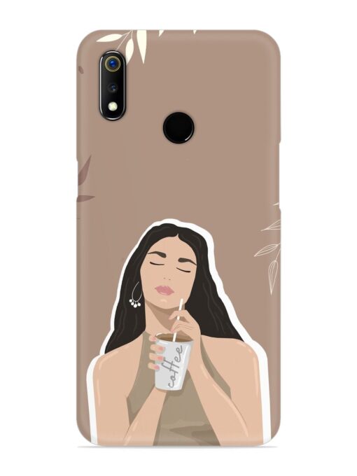 Girl With Coffee Snap Case for Realme 3 Zapvi