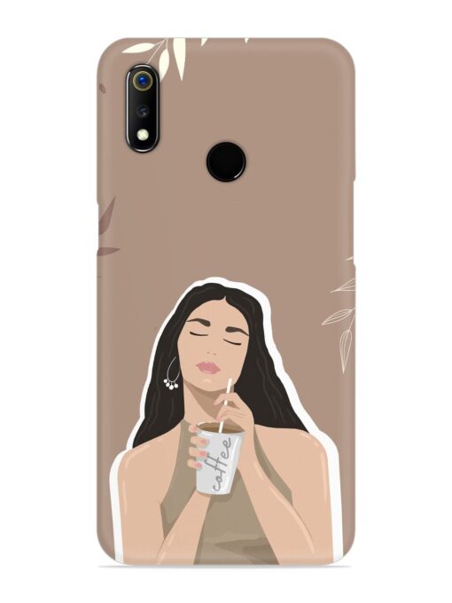 Girl With Coffee Snap Case for Realme 3I Zapvi