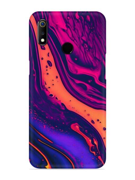 Fluid Blue Pink Art Snap Case for Realme 3I Zapvi