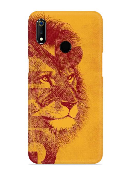 Gold Lion Crown Art Snap Case for Realme 3I Zapvi