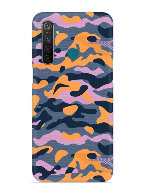 Camouflage Army Military English Orange Art Snap Case for Realme 5 Pro Zapvi