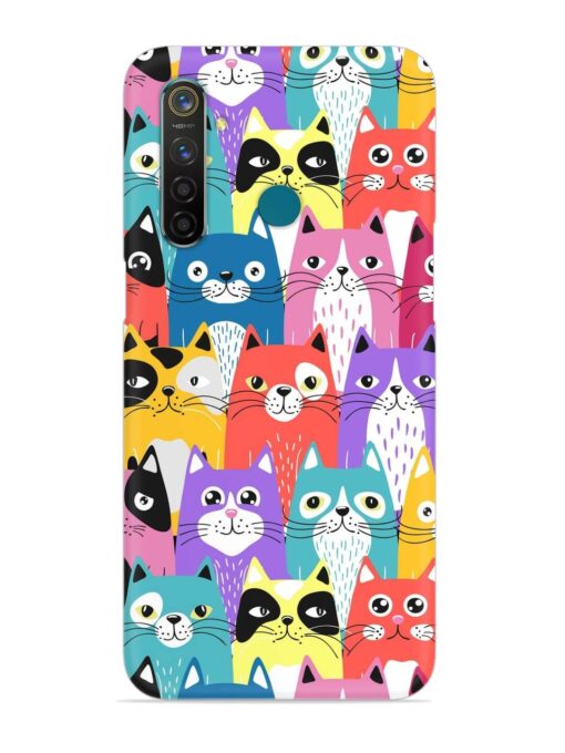 Funny Cartoon Cats Snap Case for Realme 5 Pro Zapvi