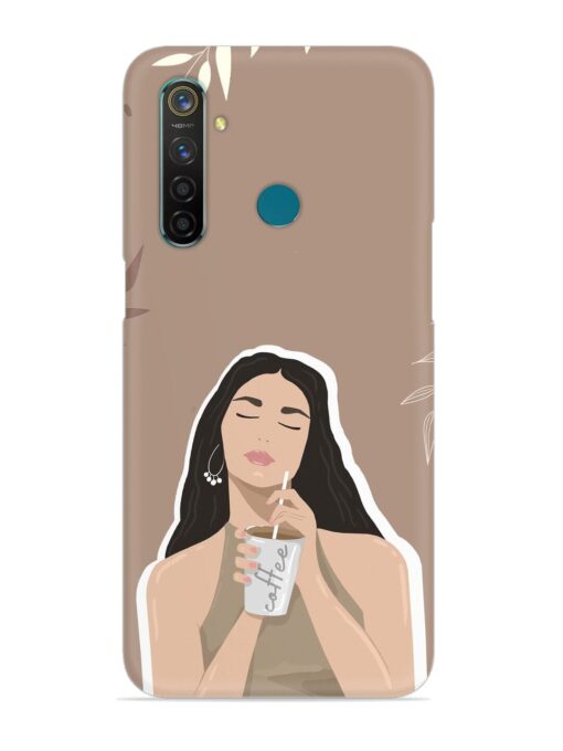 Girl With Coffee Snap Case for Realme 5 Pro Zapvi