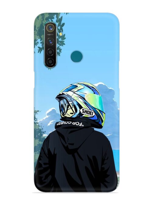 Rider With Helmet Snap Case for Realme 5 Pro Zapvi