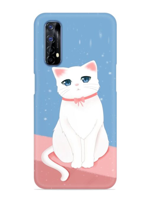 Cute White Cat Snap Case for Realme 7 Zapvi