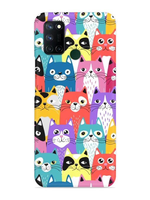 Funny Cartoon Cats Snap Case for Realme 7I Zapvi