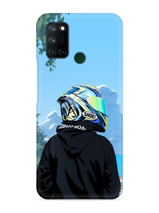 Rider With Helmet Snap Case for Realme 7I Zapvi