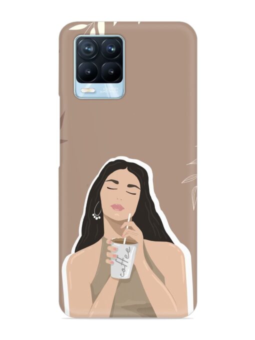 Girl With Coffee Snap Case for Realme 8 Pro Zapvi