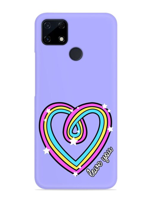 Colorful Rainbow Heart Snap Case for Realme C12 Zapvi