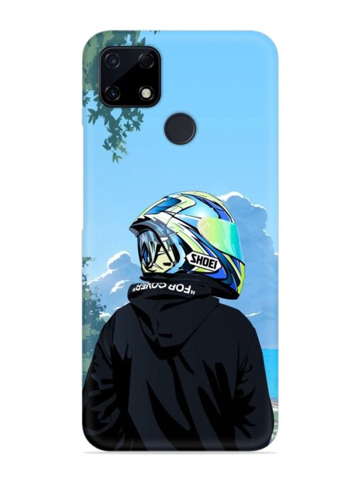 Rider With Helmet Snap Case for Realme C12 Zapvi