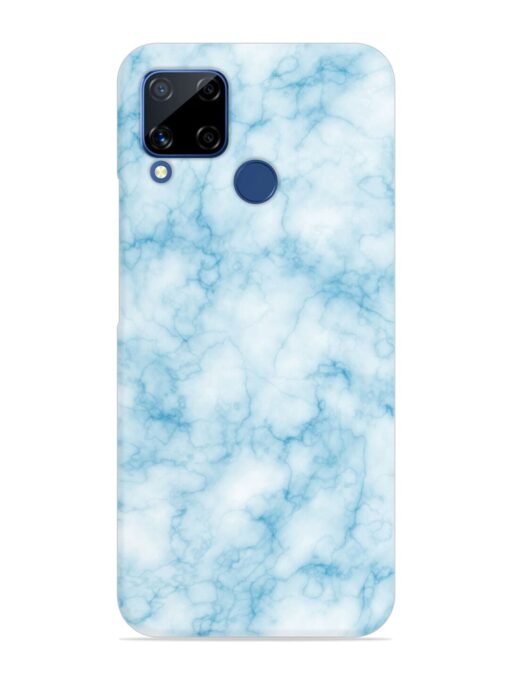 Blue White Natural Marble Snap Case for Realme C15 Zapvi