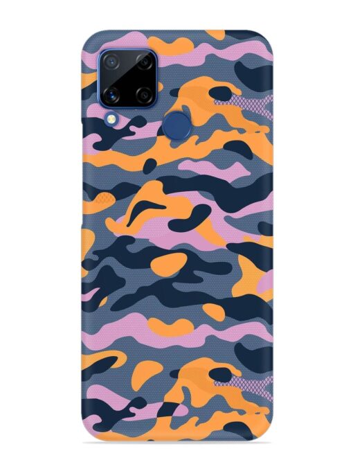 Camouflage Army Military English Orange Art Snap Case for Realme C15 Zapvi