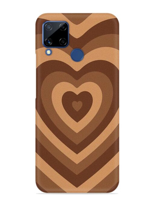 Brown Heart Snap Case for Realme C15 Zapvi