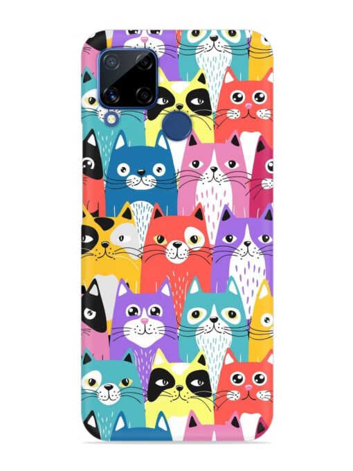 Funny Cartoon Cats Snap Case for Realme C15 Zapvi