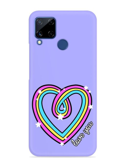 Colorful Rainbow Heart Snap Case for Realme C15 Zapvi