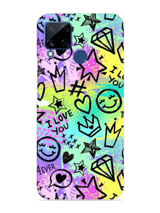 Bright Seamless Pattern Snap Case for Realme C15 Zapvi