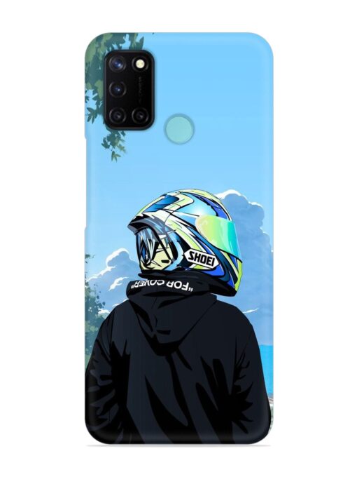 Rider With Helmet Snap Case for Realme C17 Zapvi