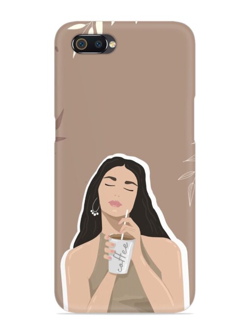 Girl With Coffee Snap Case for Realme C2 Zapvi