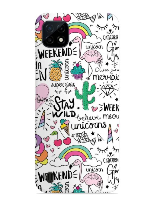 Unicorn Ice Cream Snap Case for Realme C20 Zapvi