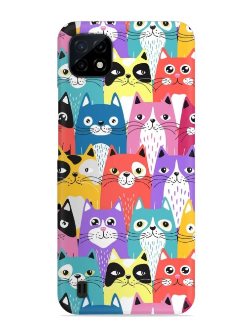 Funny Cartoon Cats Snap Case for Realme C20 Zapvi