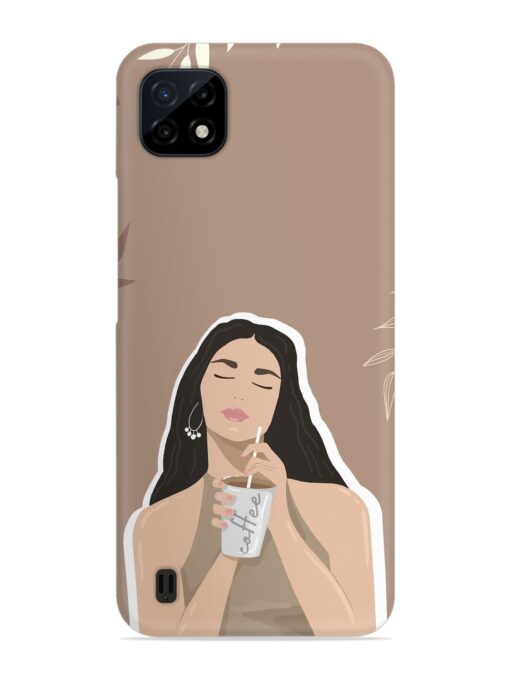 Girl With Coffee Snap Case for Realme C20 Zapvi