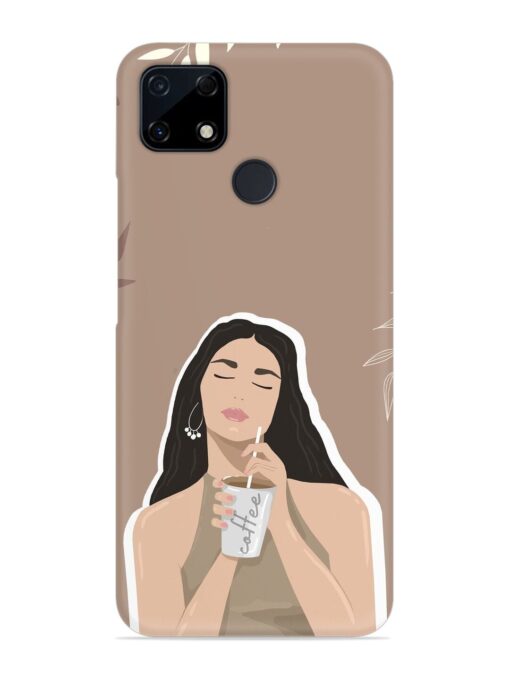 Girl With Coffee Snap Case for Realme C25S Zapvi